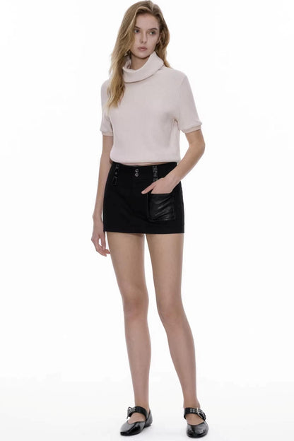 Waist-Cinching Patchwork Sweater