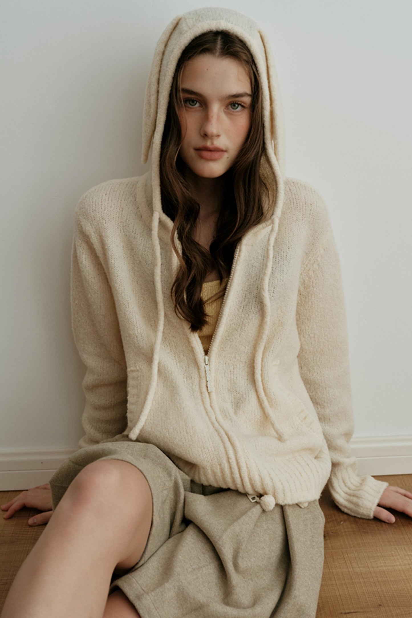 Yarn-Dyed Wool Bermuda Skirt