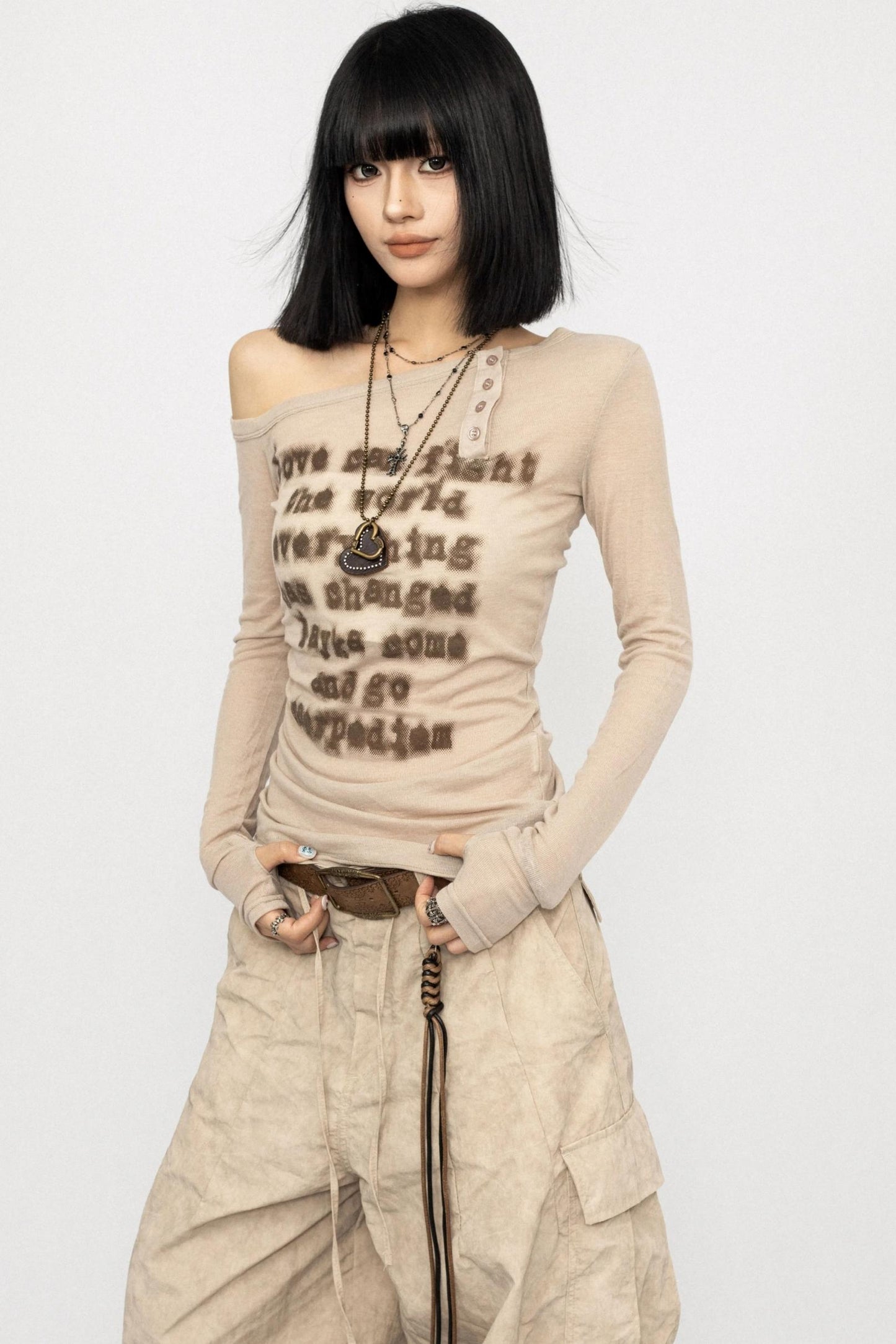 Casual Long Sleeve Slim Fit Top