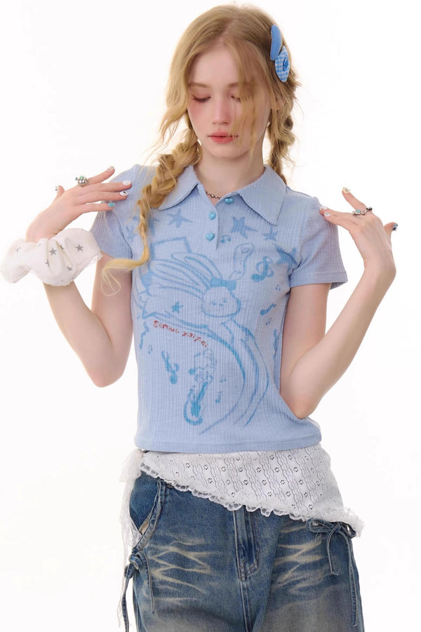 Retro Rabbit Knit Tee