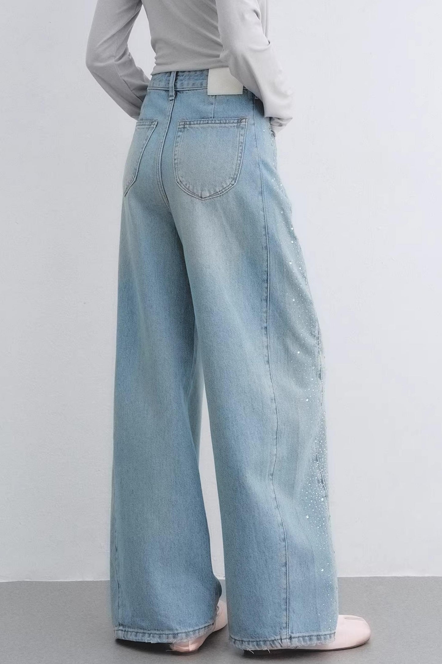 Lyocell Rhinestone Scimitar Pants