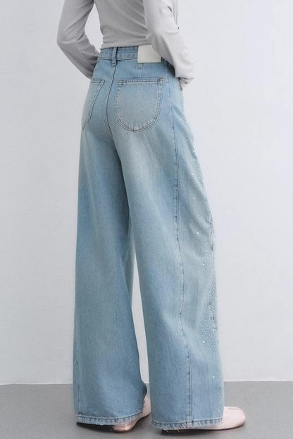 Lyocell Rhinestone Scimitar Pants