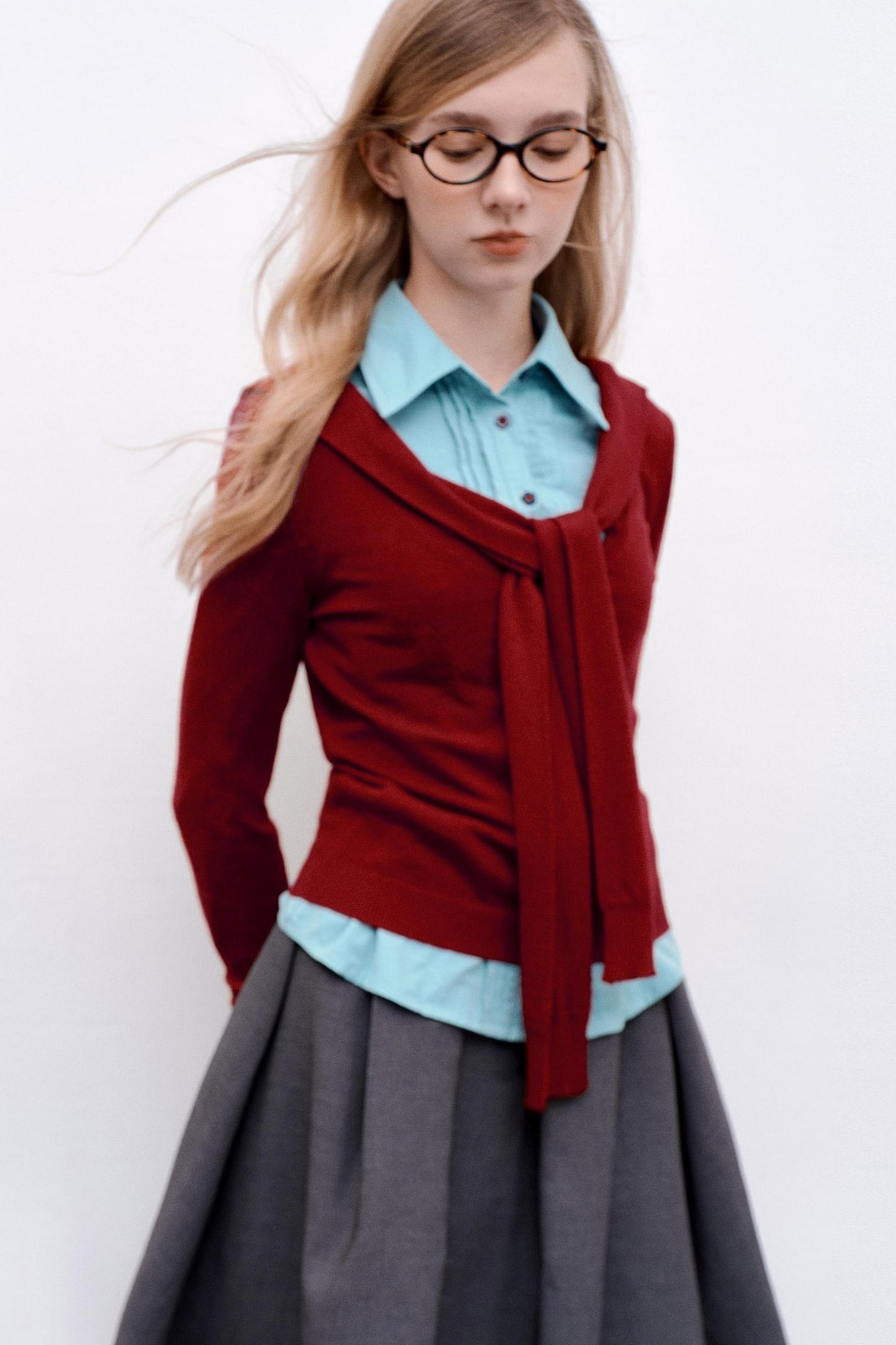 Casual Navy Collar Pullover Sweater