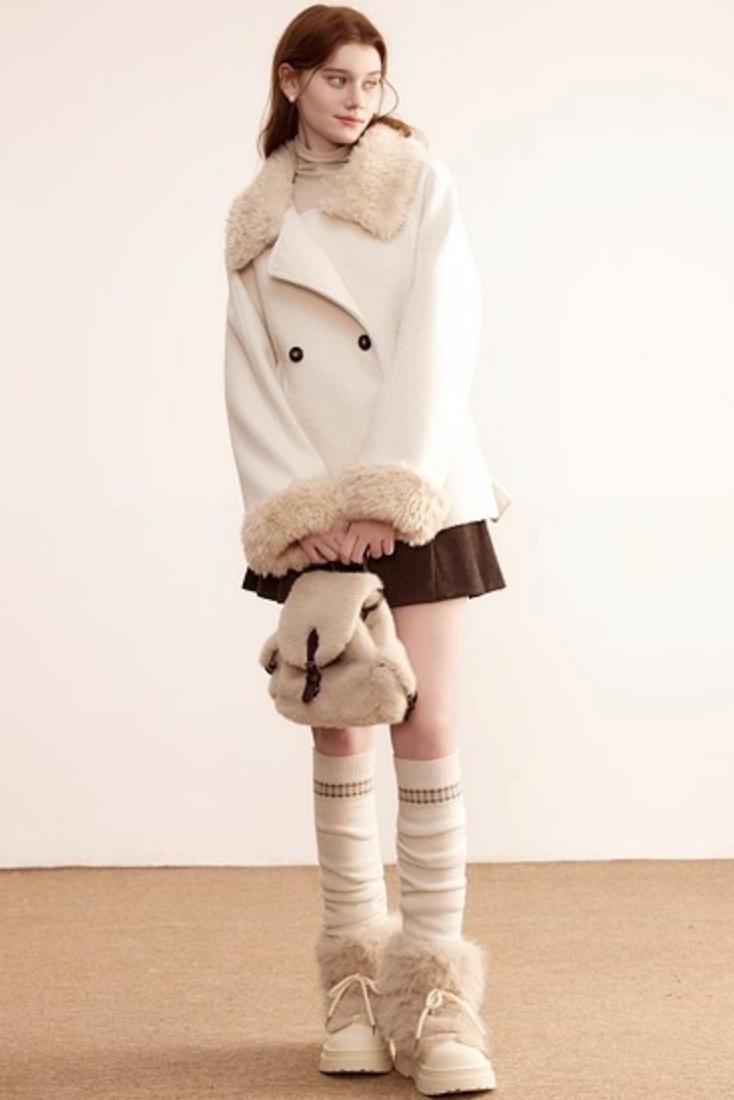 Fur Collar Woolen Coat