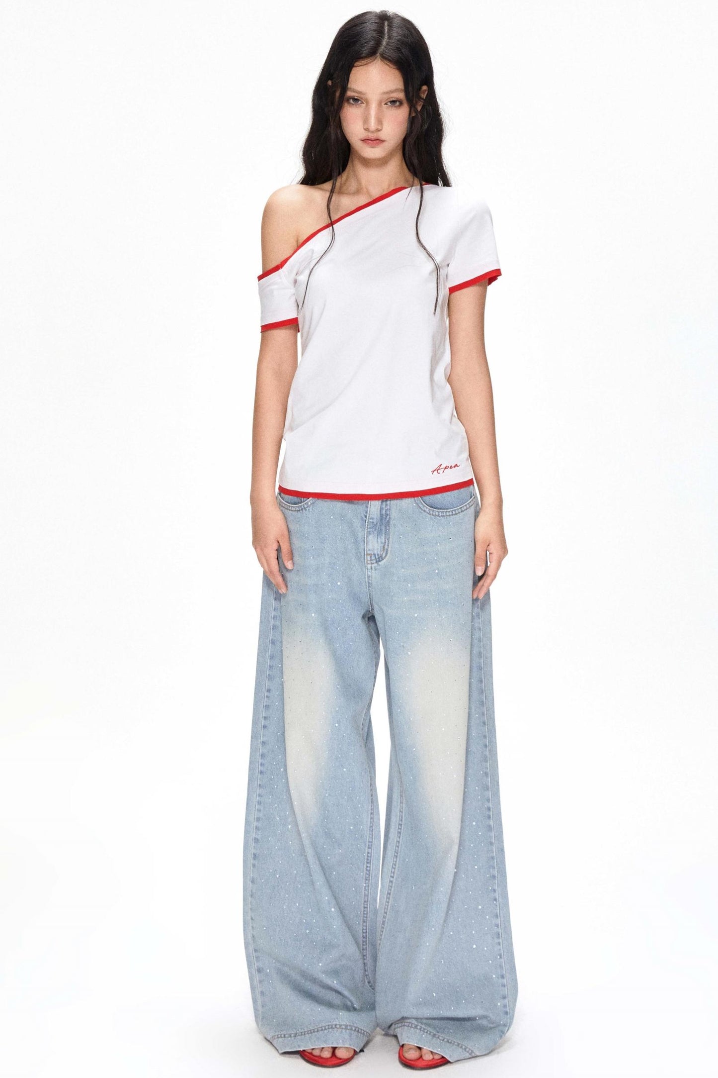 Summer Color-Block Strapless T-Shirt