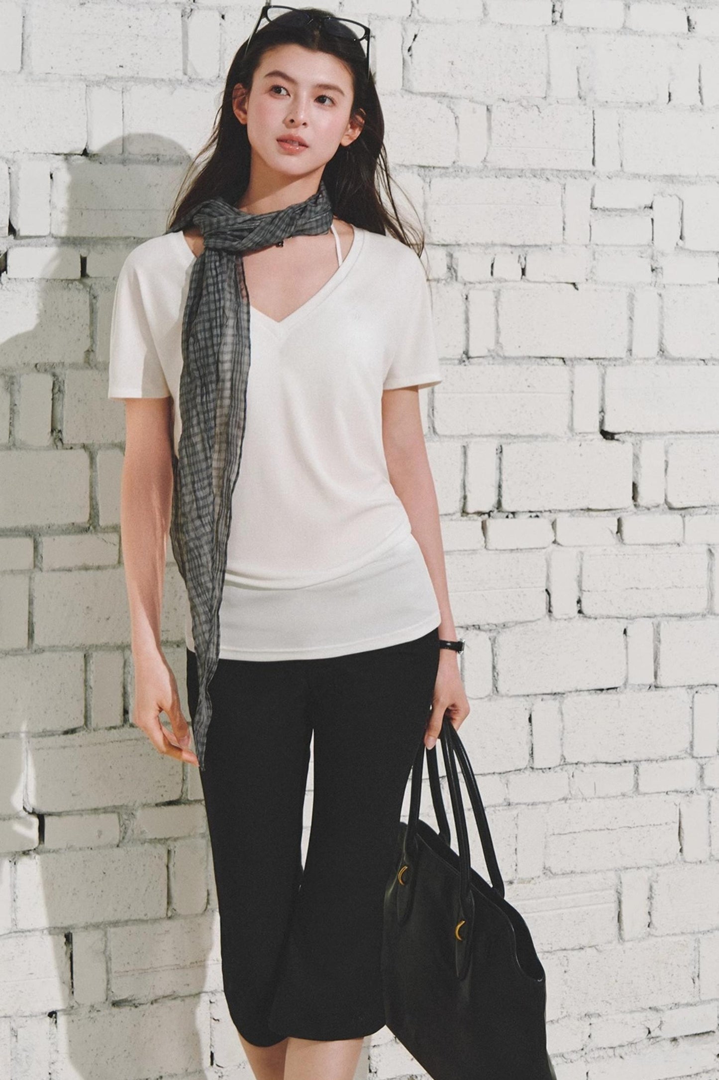 Effortless V-Neck Bat Sleeve Top