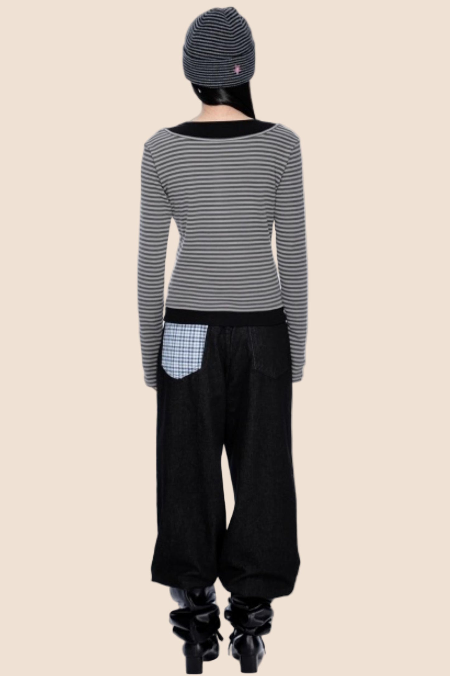 Striped Patchwork Knitted Top