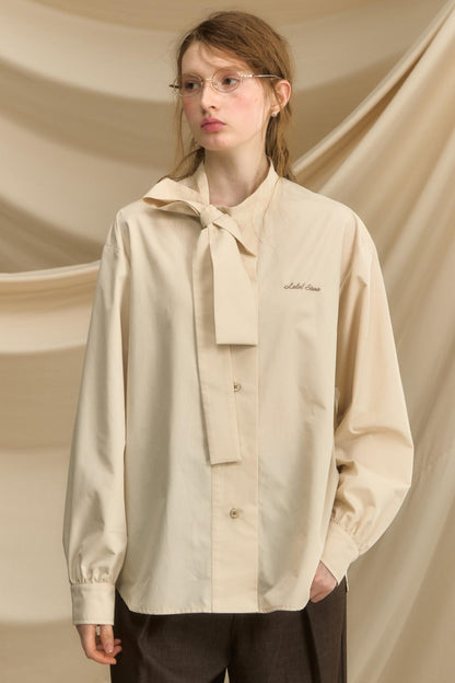 Vintage Bow Strap Striped Shirt