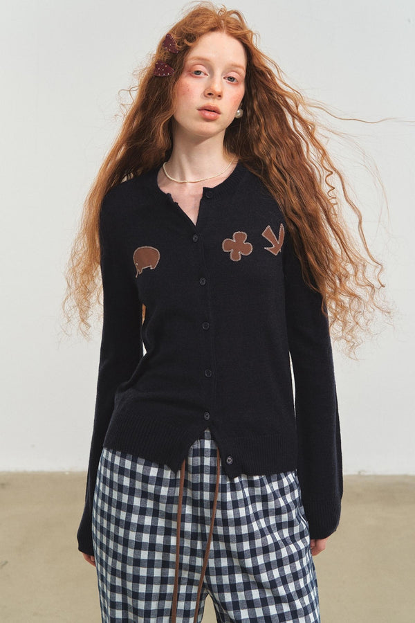 Fun Patch Embroidered Cardigan