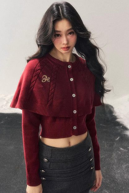 Cable Knit Cape Sweater