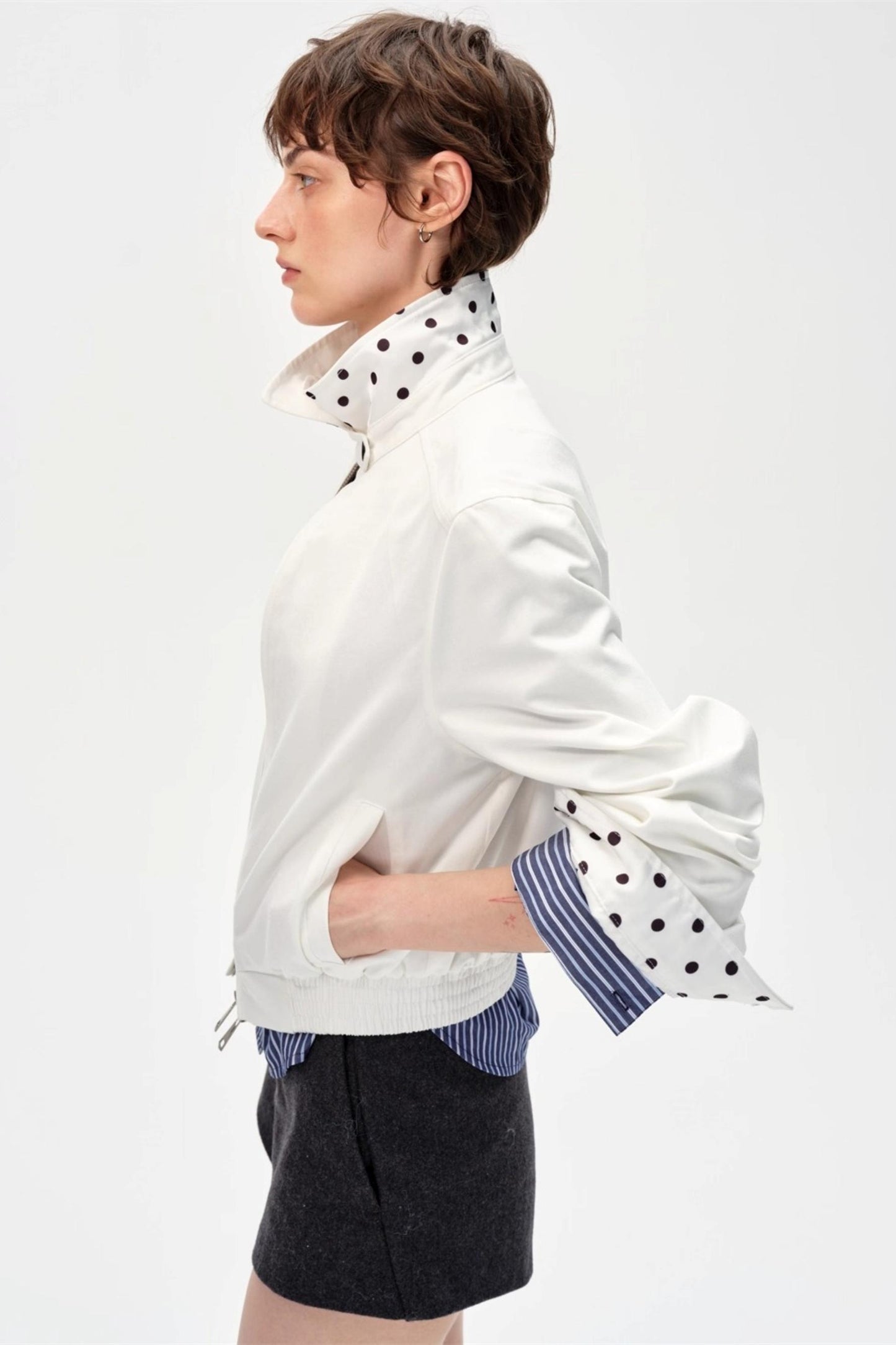 Vintage Contrast Polka Dot Jacket