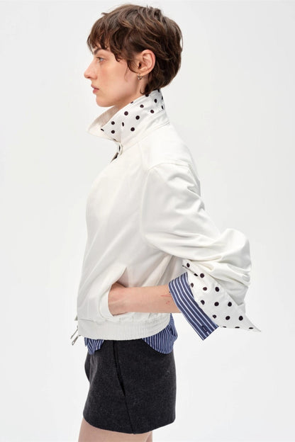 Vintage Contrast Polka Dot Jacket