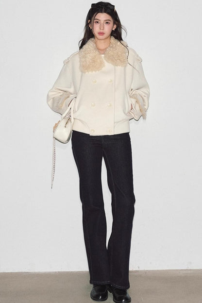 Lamb Wool Double-Breasted Jacket