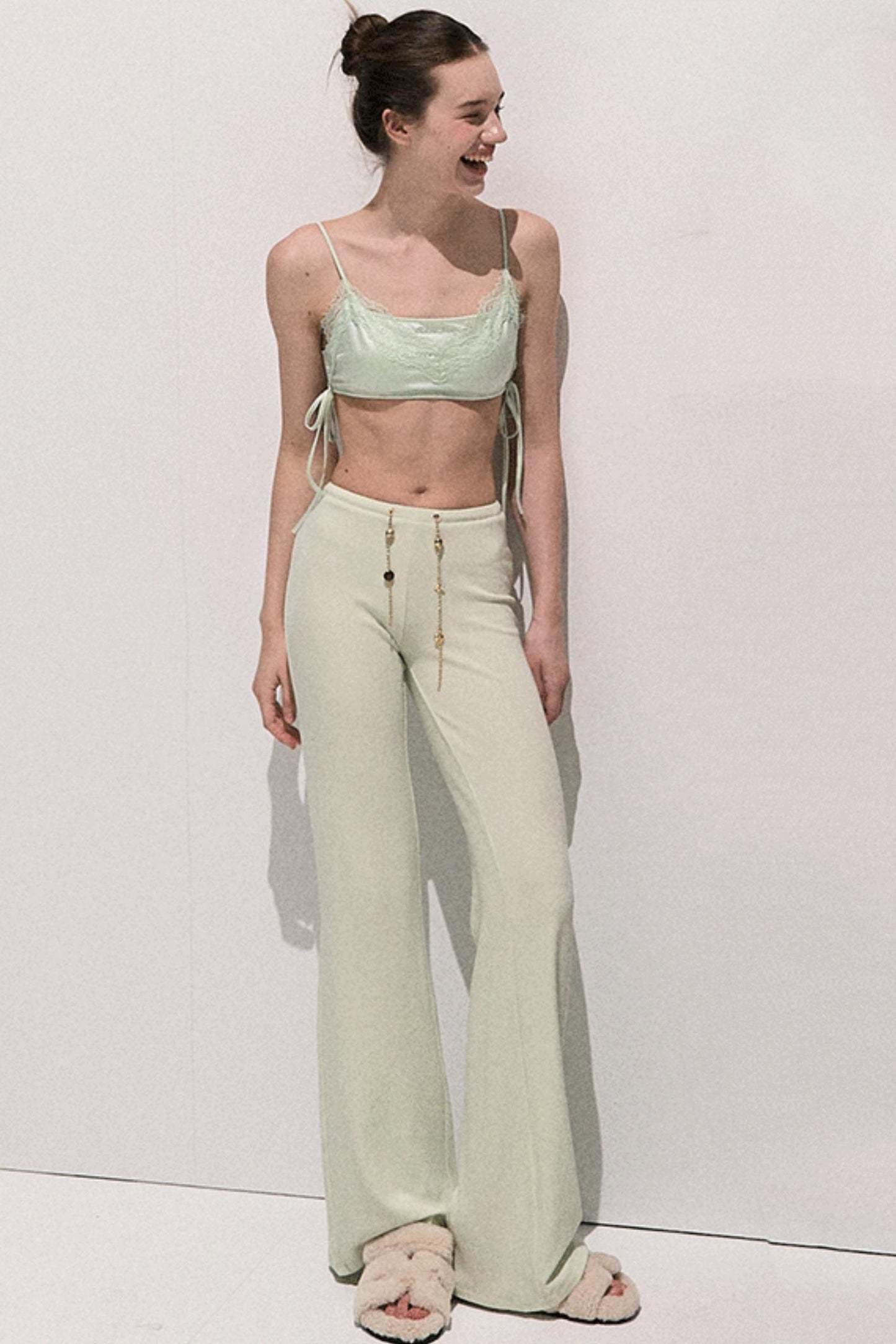 Lace Paneled Satin Inner Top