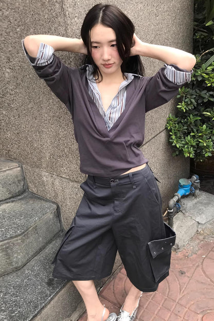 Two-Tone Workwear Shorts