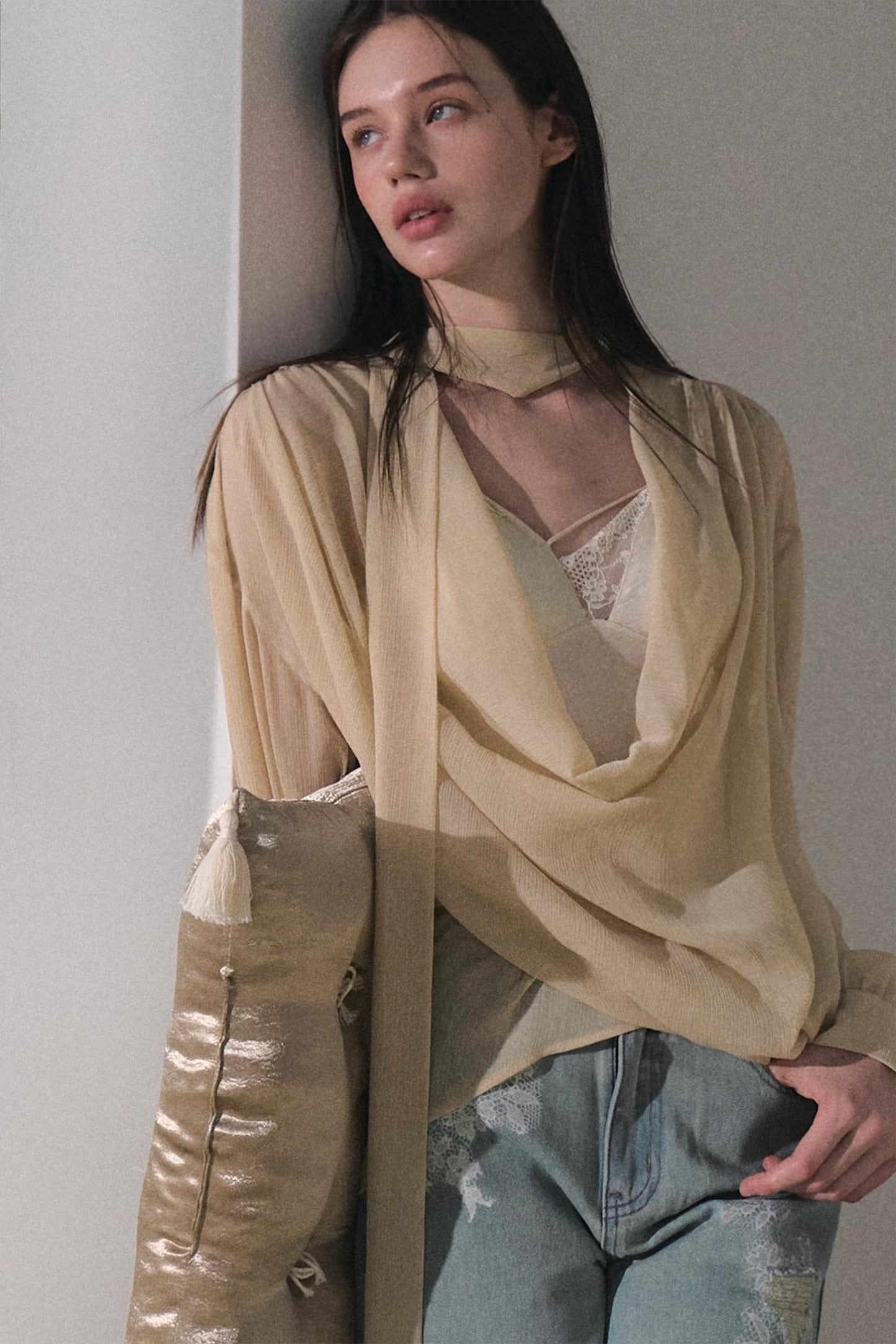 Twilight Chiffon Swing Neck Top