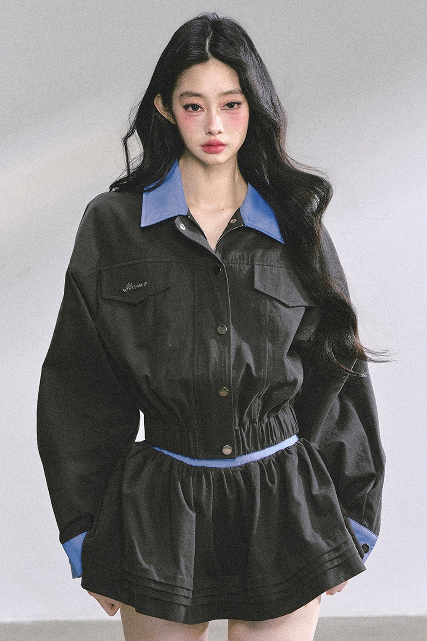 Womens Coat & Short Skirt Set-Up