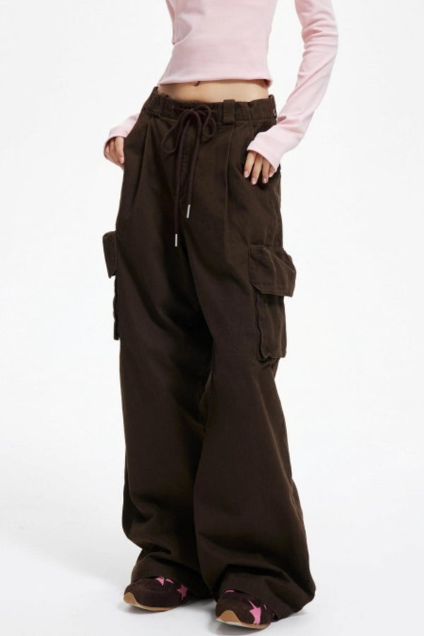 Vintage Drawstring Loose Cargo Pants