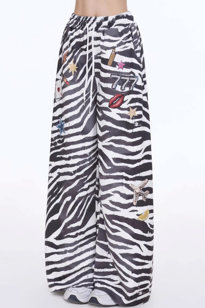 Retro Striped Wide-Leg Pants