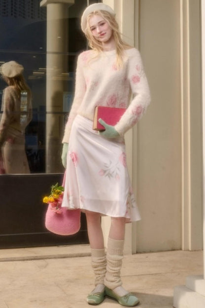 Milky Way Wool Sweater & Skirt Set-Up