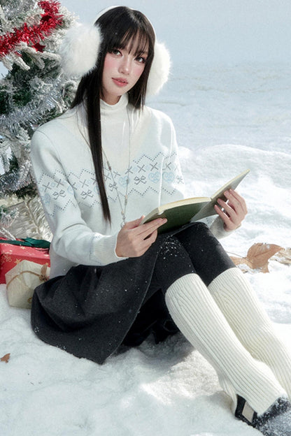 Fragile V-Neck Snow Top