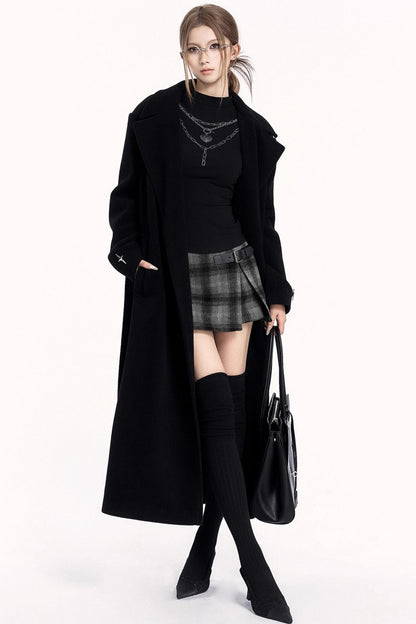 Plaid Woolen Trouser Skirt