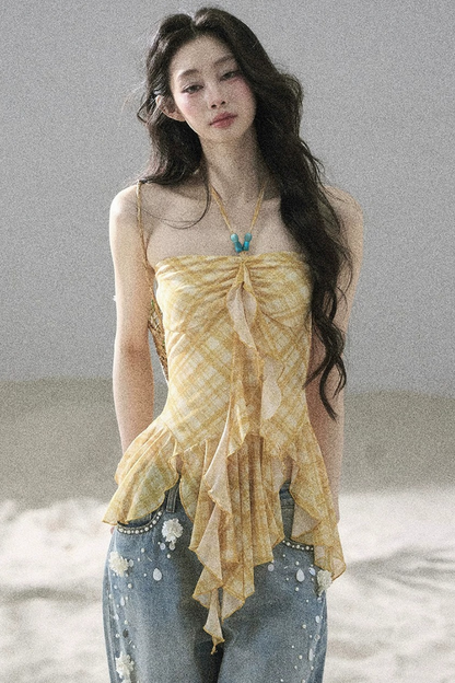 Provençal Fields Quilted Halter Top