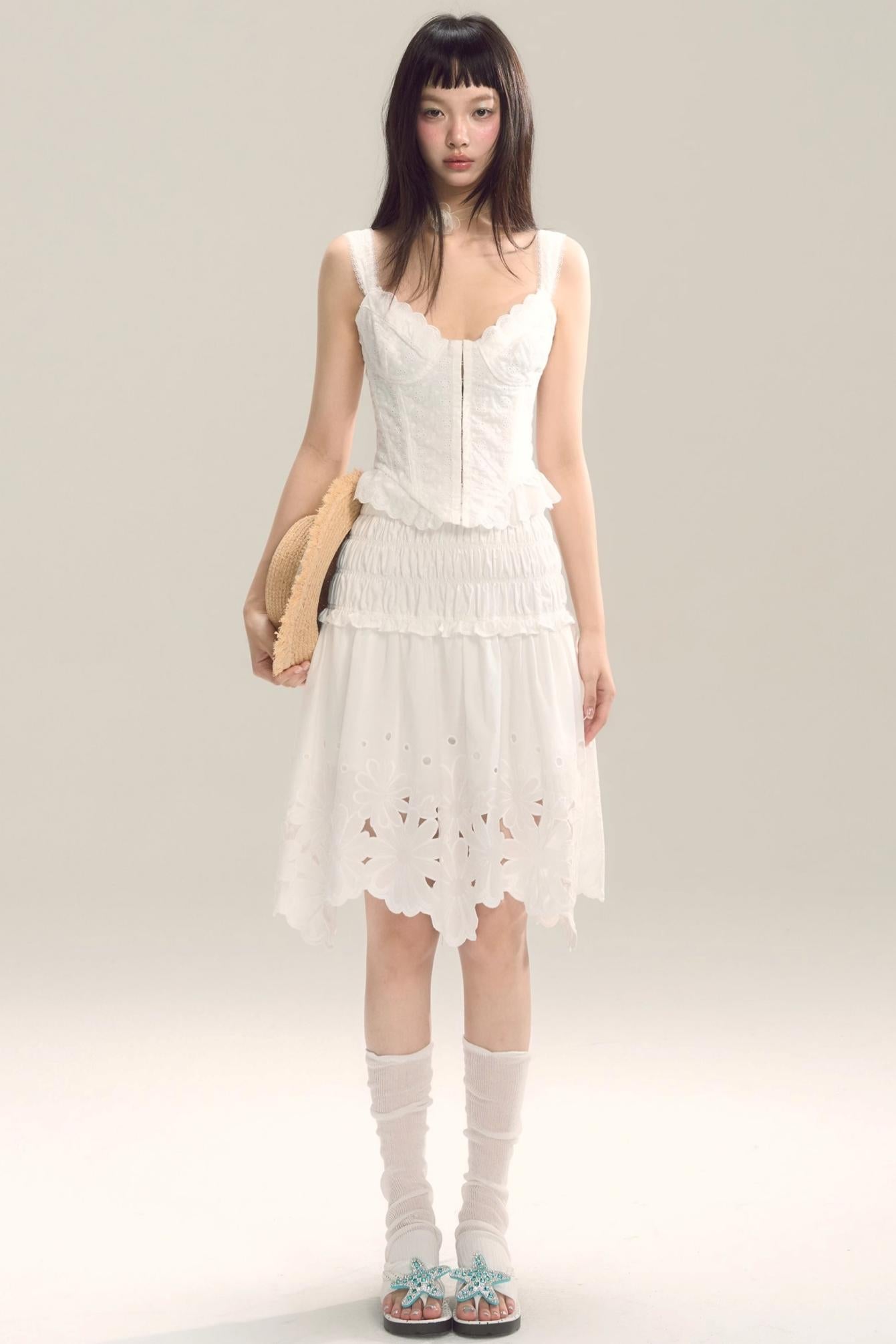 Whispering Daisy Asymmetrical Skirt Top