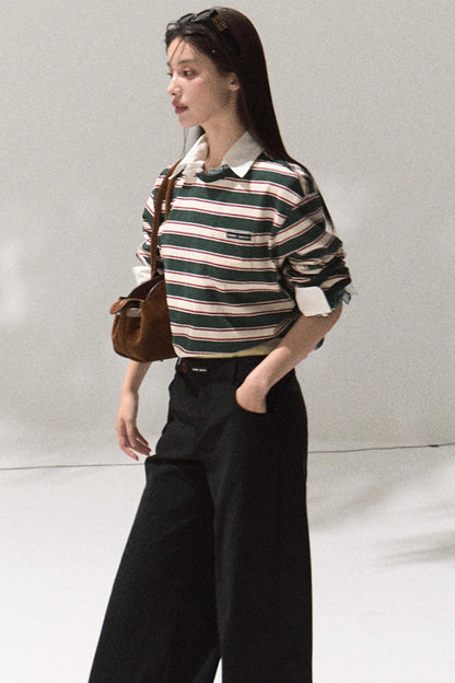 Contrasting Striped Cotton Top