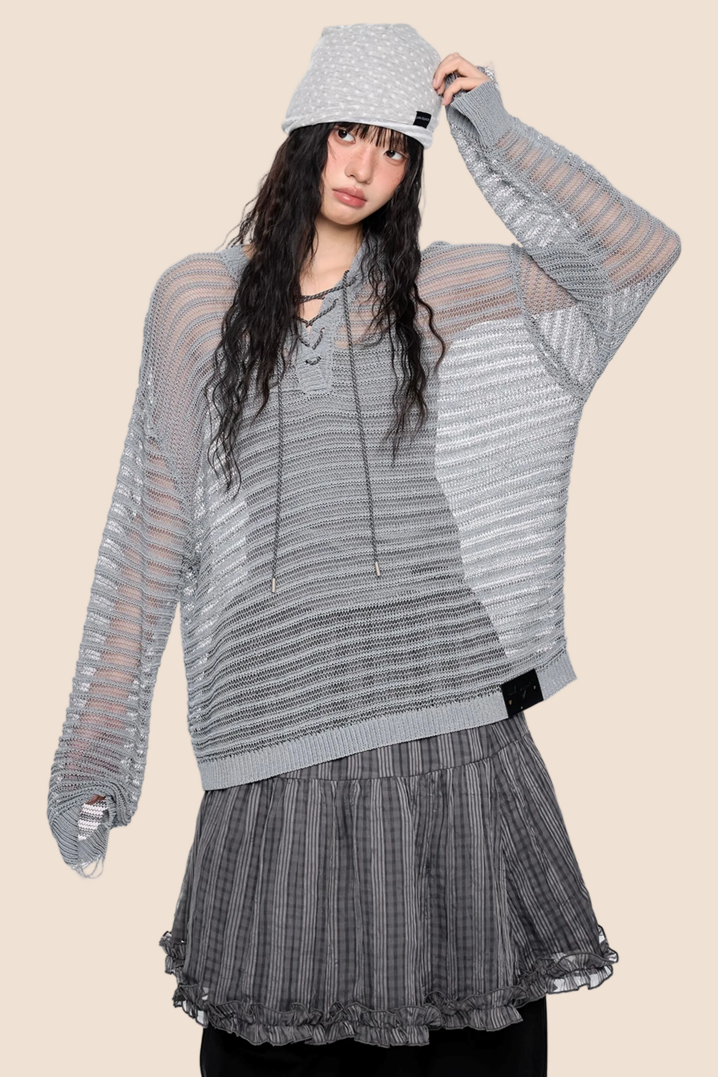 Blusa a righe con colletto e cut-out