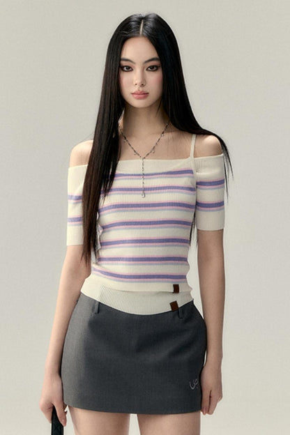 Stripe Wool Strap Base Top