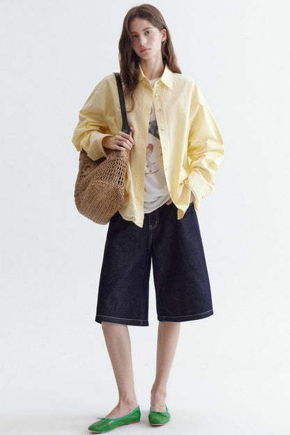 Embroidered Lace Hem Shirt