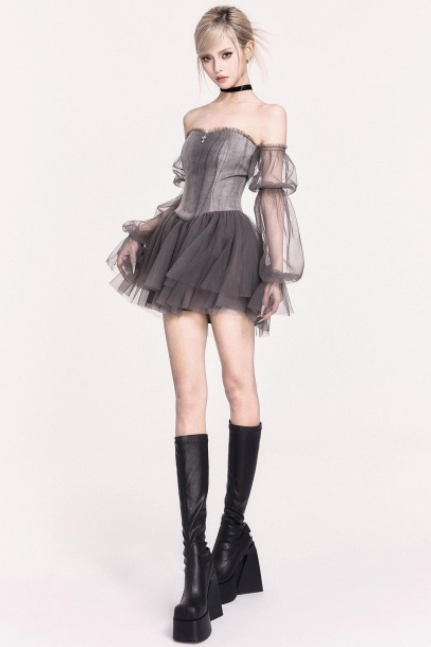 Velvet Waist Slimming Exquisite Dress