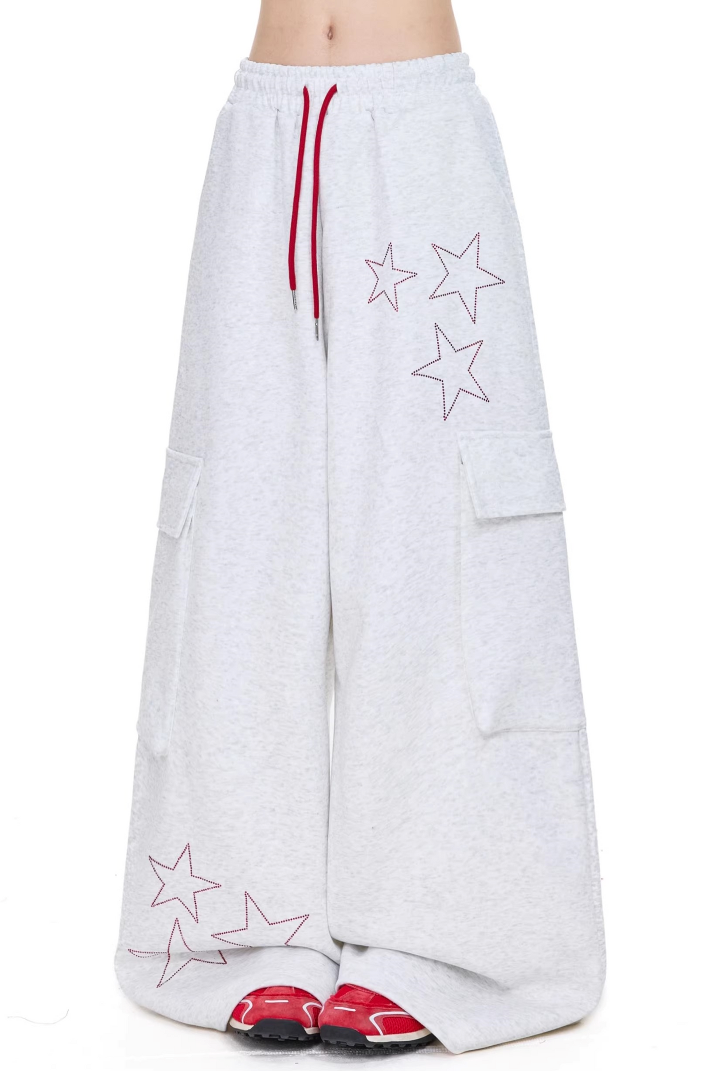 레트로 별 프린트 스웨트팬츠