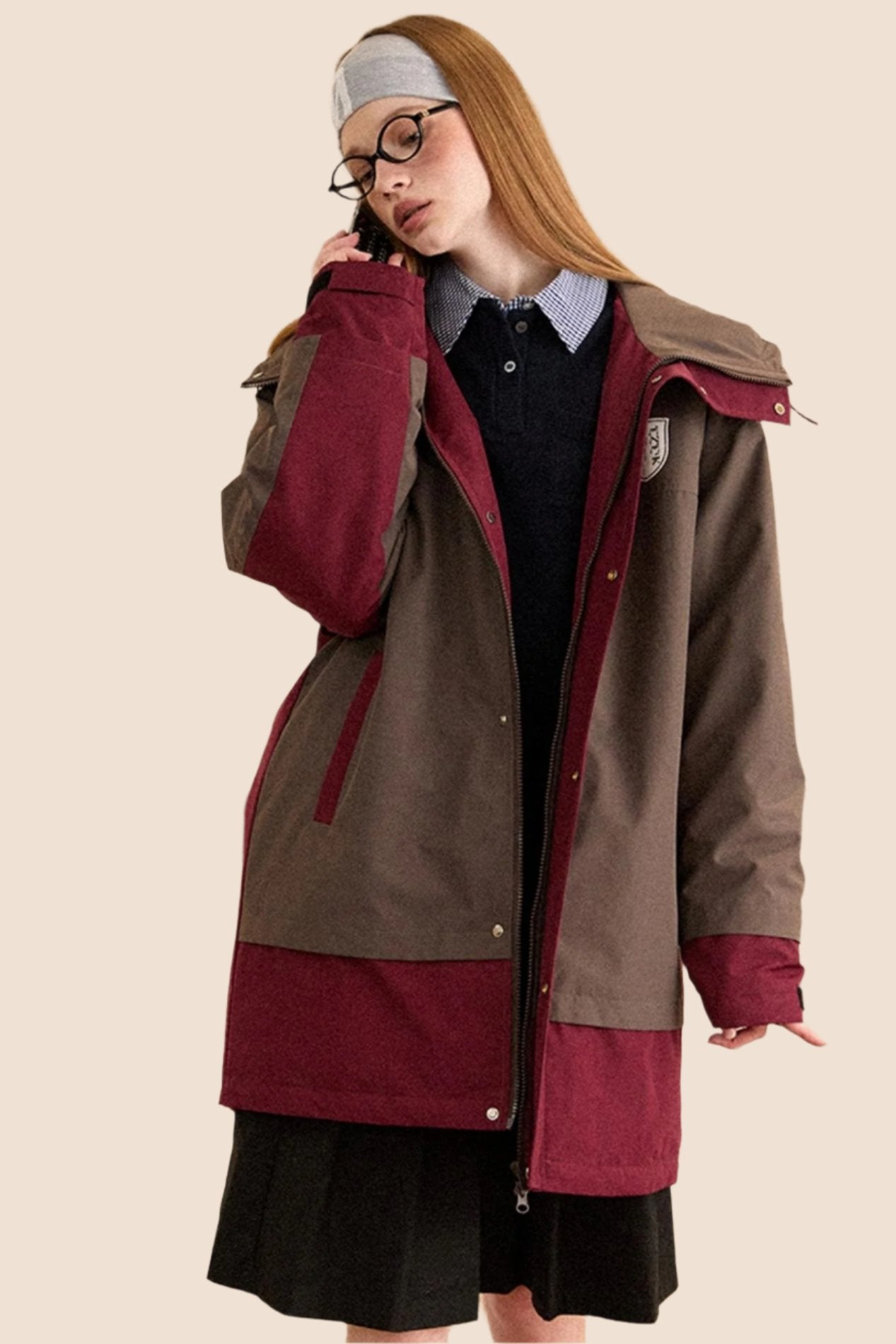 Retro Lapel Mid-Length Down Jacket