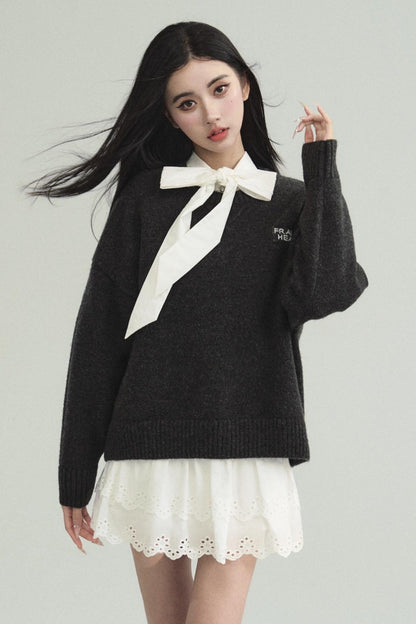 High School Korean Loose Sweater