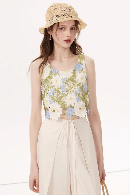 Embroidered Summer Camisole Top