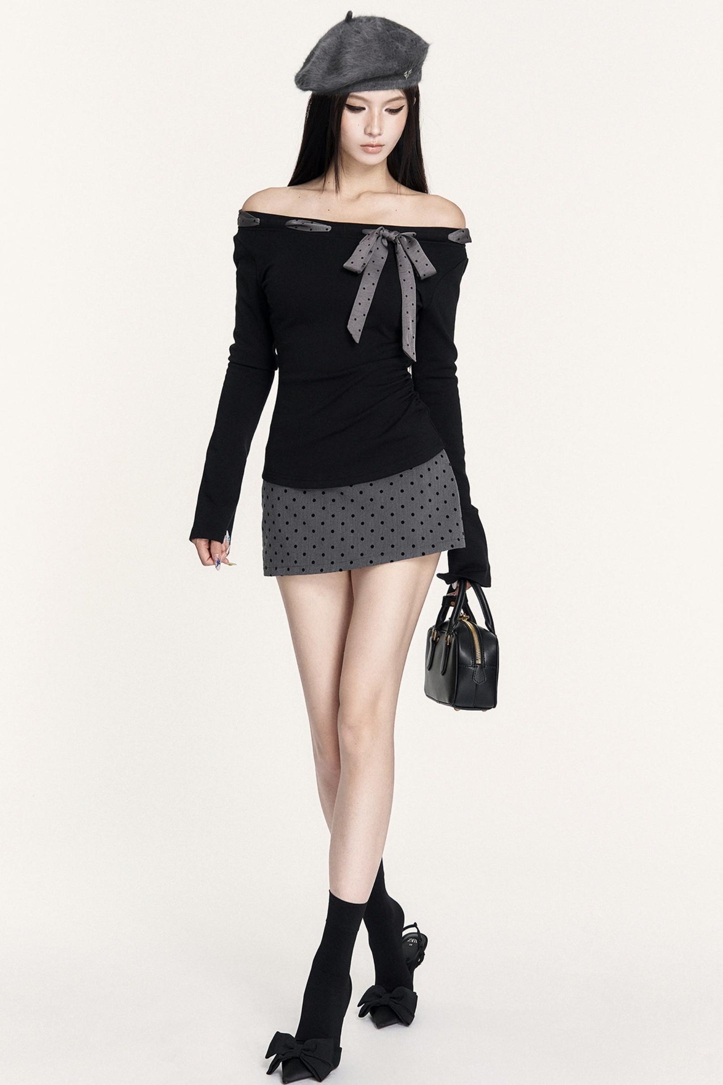 Versatile Polka Dot Hip Skirt
