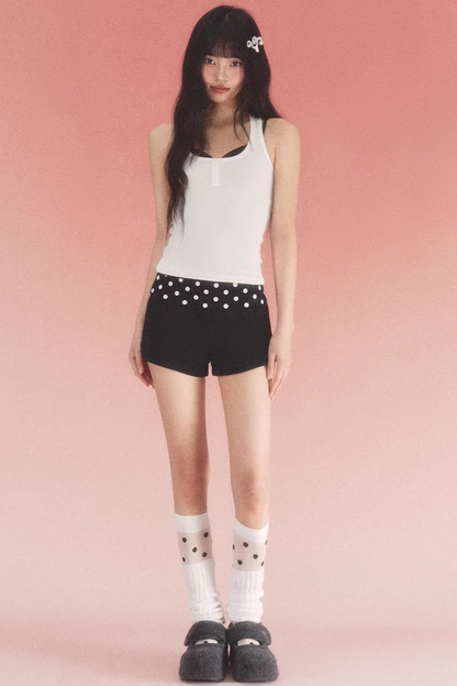 Retro Polka Dot Pleated Shorts
