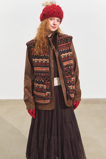 Fair Isle Jacquard Fleece Vest