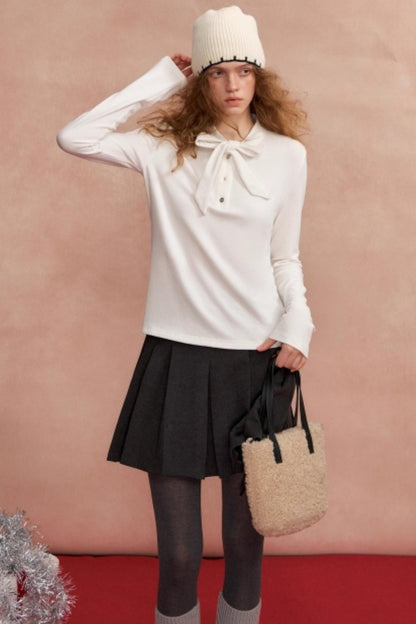 Ribbon Bow Velvet T-Shirt