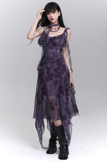 Purple Halter Summer Dress