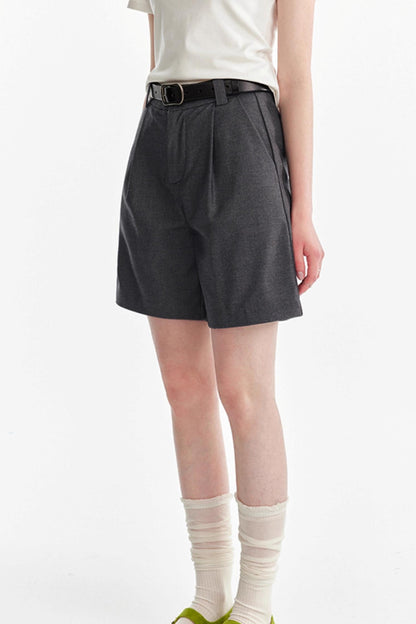 Gray Twill Suit Shorts