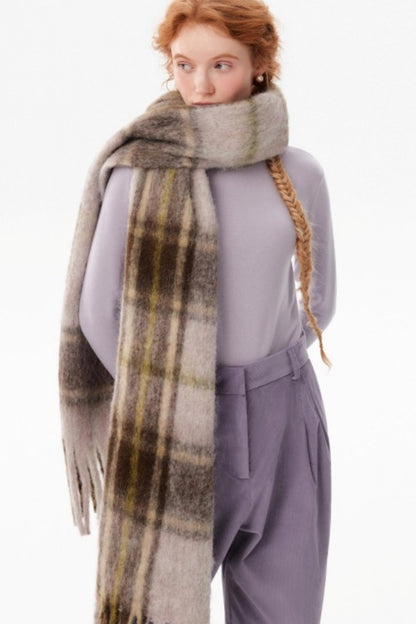 Wool Blend Plaid Scarf