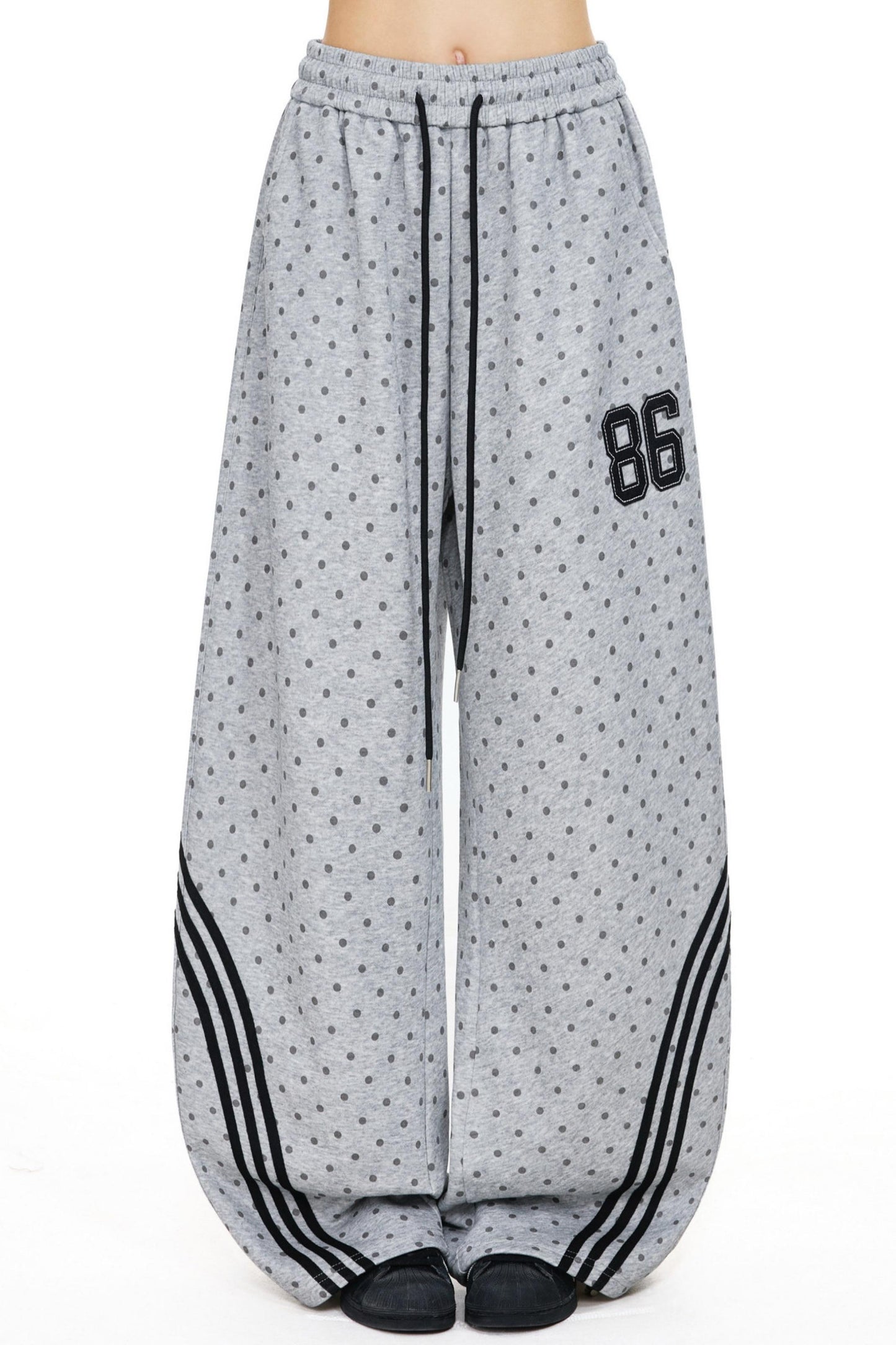 Retro Star-Striped Wide-Leg Pants