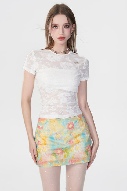 Vintage Floral Wrap Skirt