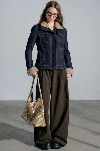 Empire High-Waisted Wide-Leg Trousers