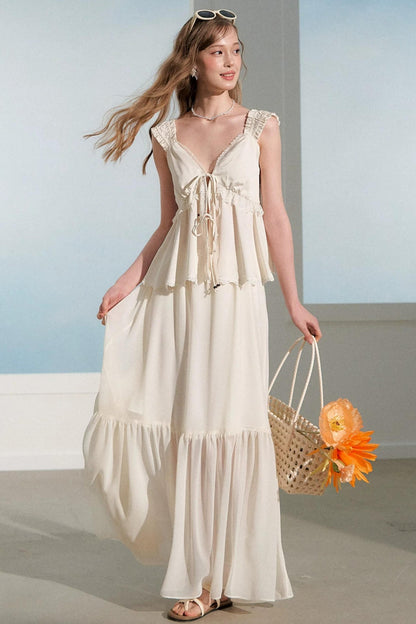 Lace Ruffle Babydoll Top