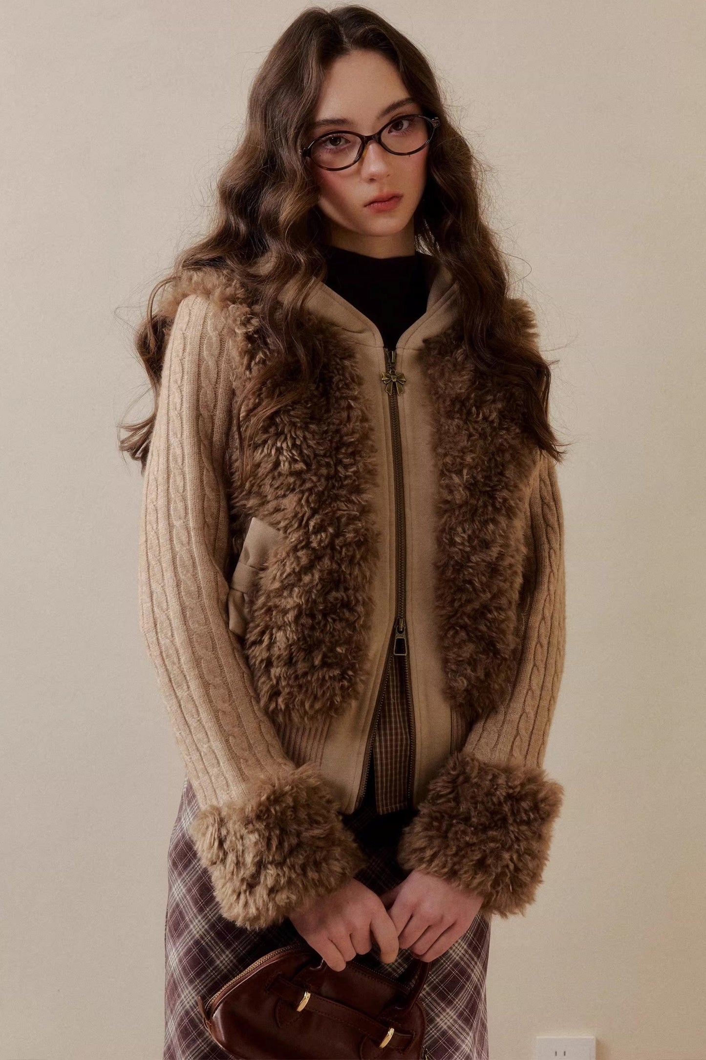 Eco-Friendly Fur Patchwork Jacket
