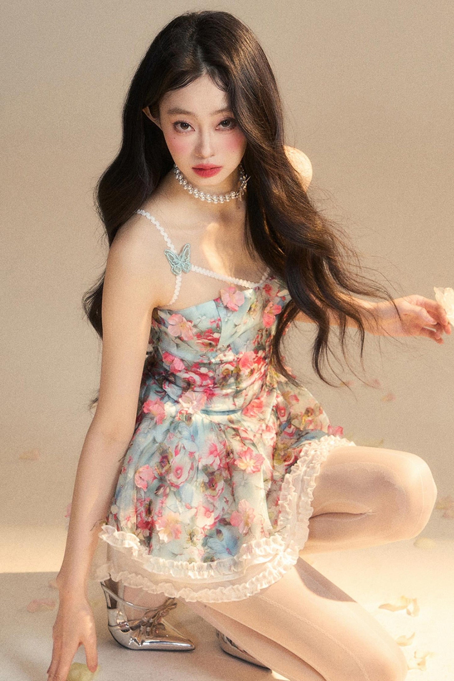 Vintage Floral Garter Dress